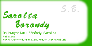sarolta borondy business card