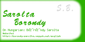 sarolta borondy business card